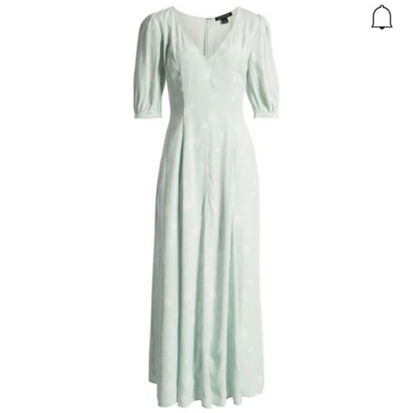 Revolve | Something Navy Mint Etch Flower Dress | size small - Picture 4 of 9